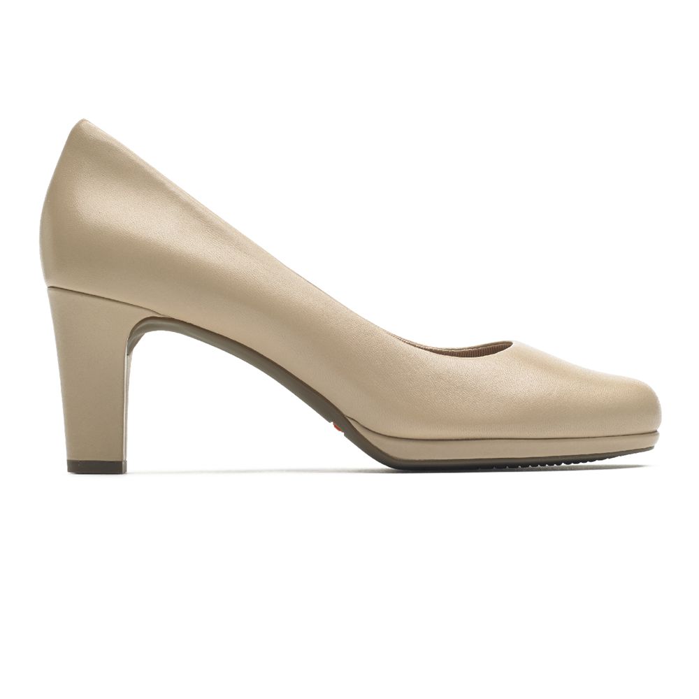 Rockport Women's Total Motion Leah Pumps - Beige - USA (3729IFOLH)